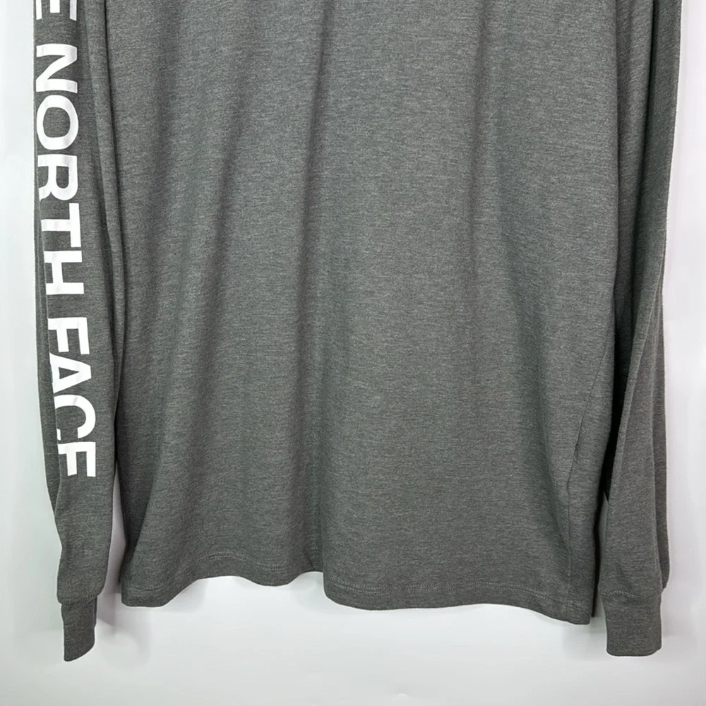 The North Face Grey Long Sleeve Logo Shirt Size Medium Men's